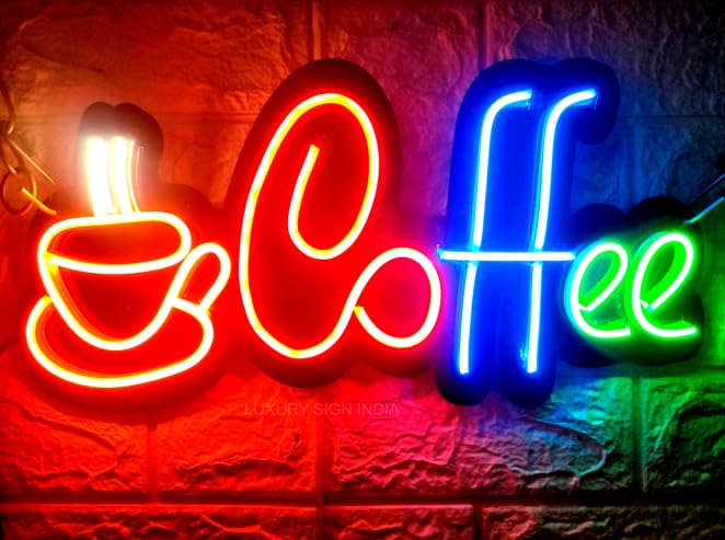 SG PRINT Coffee Neon Sign Coffee and Tea Bar Light Sign LED Hanging Wall Art Sign for CoffeeStation,Restaurants,Home,Farmhouse,Kitchen Decoration Pack of 1 (12x18Inch)-image-17