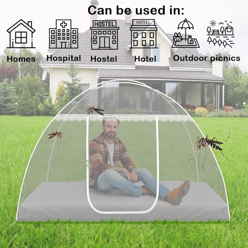 Image of Single Bed Mosquito Net Foldable, Lightweight Polyester 30GSM Strong Foldable Machardani (White Color, 4feet x 6.5feet)