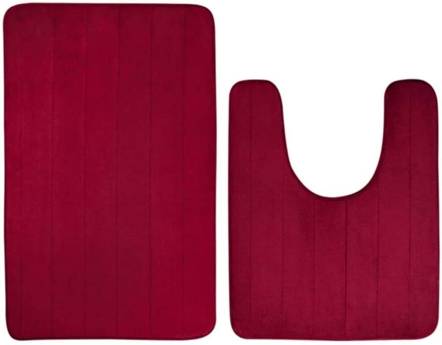 Amazon | メモリーフォームバスルームラグ バスマット2枚セット ソフト