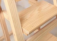 Vista 5 de Escalera plegable multifuncional, plegable de madera maciza, taburete para el hogar, multicolor, escalera plegable, color blanco, tres