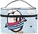 Produktbild Cute Penguin Animal Cosmetic Bag Travel Makeup Bag Organizer for Women Girl Toiletry Bag Portable Storage Canvas Cosmetic Case