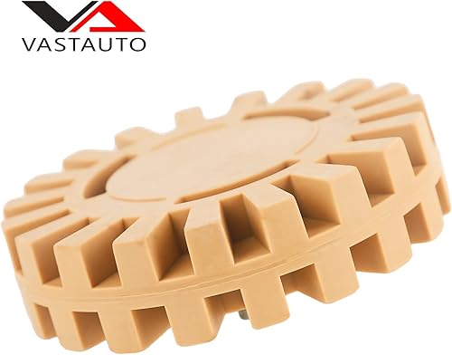 Miniatura 6 de Rueda de goma para borrar, rueda de borrador de calcomanías, almohadilla de goma de borde ranurado de 4 pulgadas con adaptador de taladro,