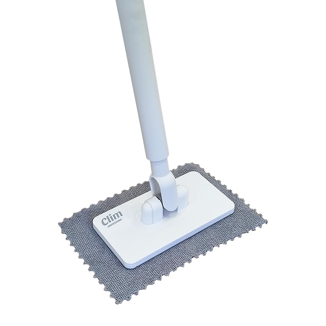 Clim Profesional Mini Mopa Multifunción con Clip, Sin Recambios, Mango de Acero Inoxidable, para Limpieza de Paredes, Azulejos, Muebles y Cristales