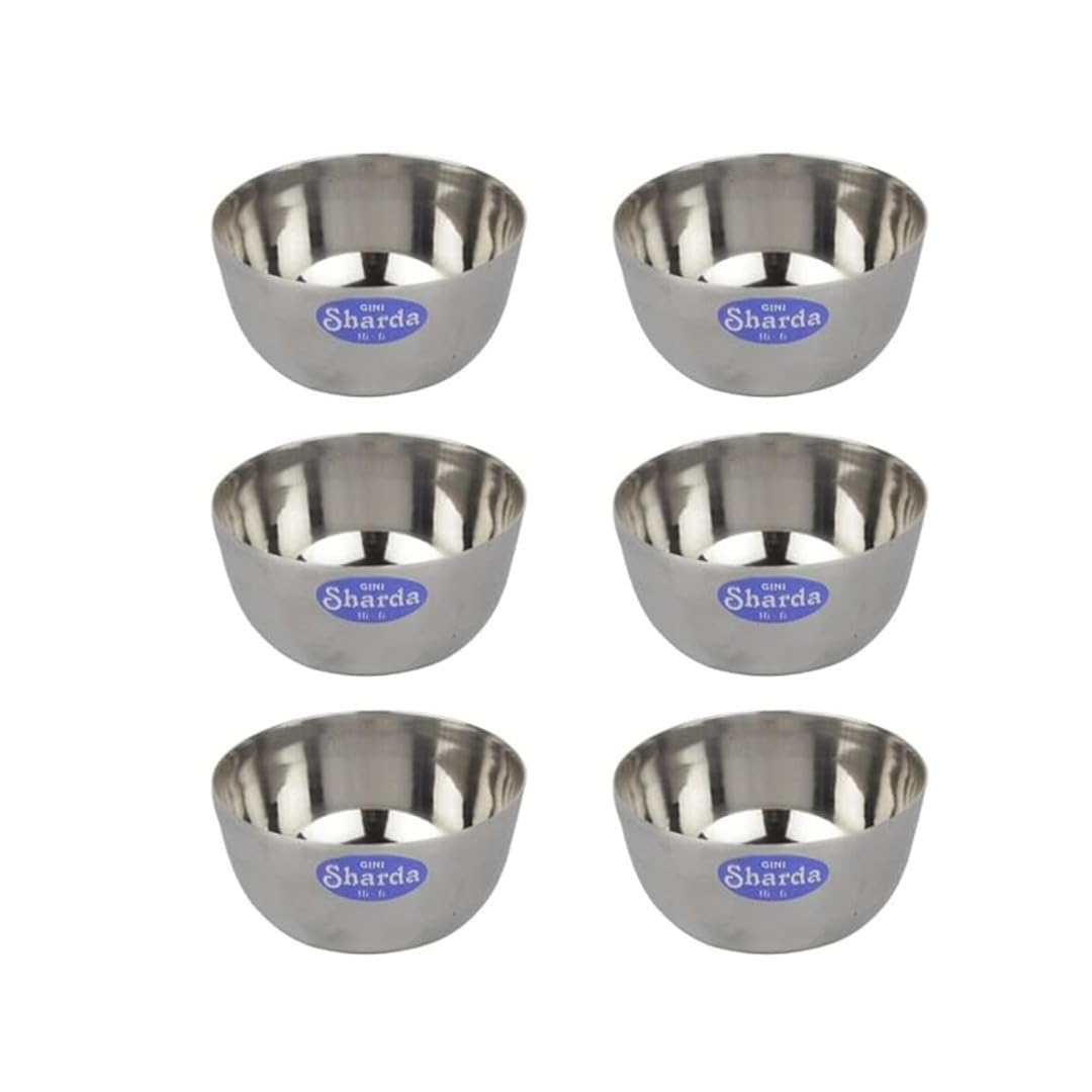 Sharda Metals Stainless Steel Curry Dal Bowl Set of 6 | Serving Dessert Vegetable Soup Wati Vati Bowls Katori Set (B07Q4JCDXH) Amazon Price History, Amazon Price Tracker
