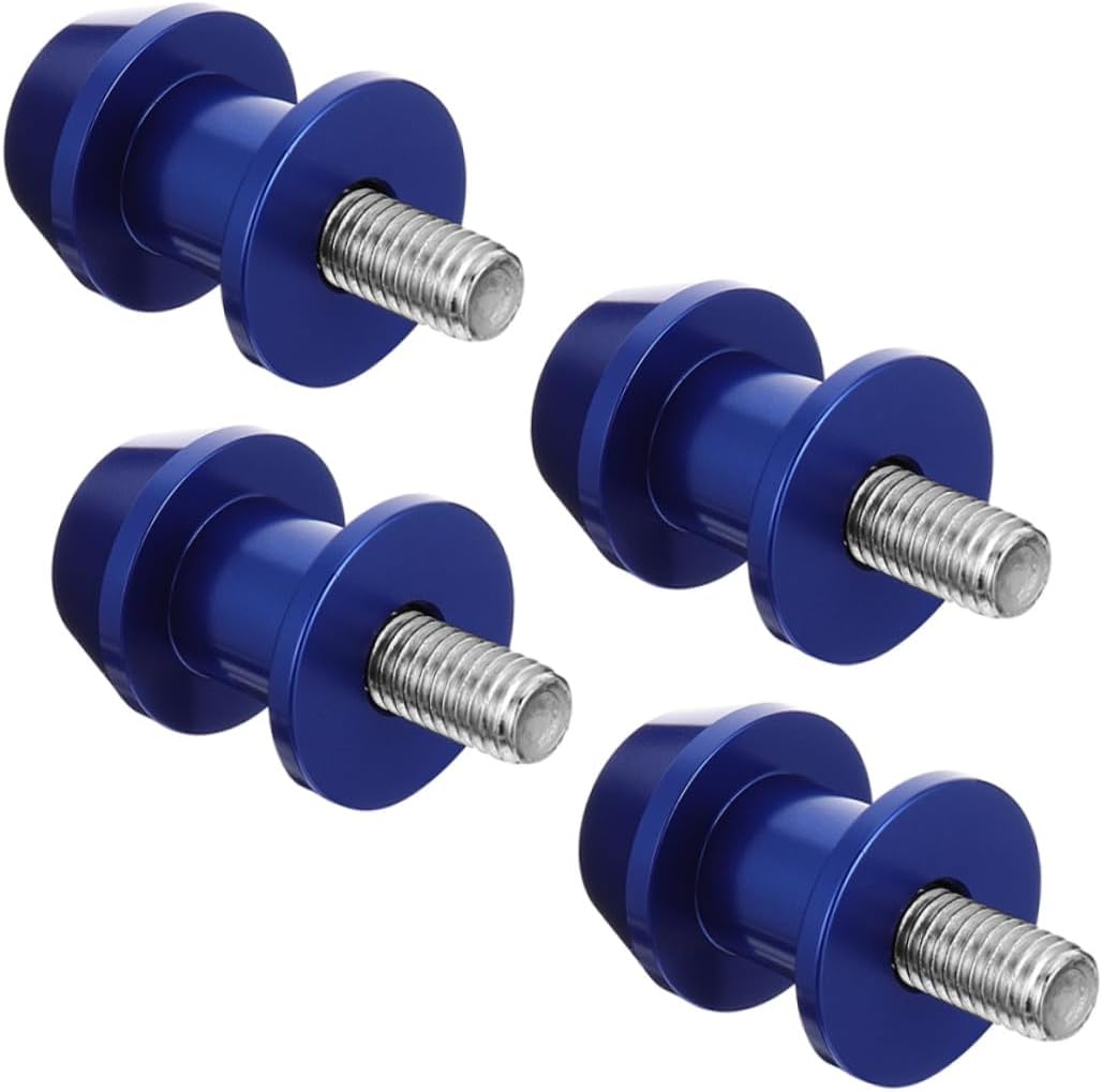 4pcs 8mm Blue Cnc Universal Motorcycle Swingarm Spools Sliders Stand Screws Compatible with Sportbike Rear Swing Arm for Motorbike Maintenance