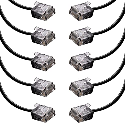 Beszin Cat6A UTP Super Slim Ethernet Network Cable 32AWG 550MHz, Patch Cable, 10Gigabit High Speed LAN Ethernet Cable (0.5Ft, Black, 10-Pack)