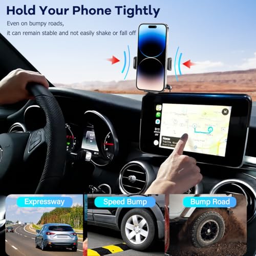 Image of Car Phone Holder Compatible with Mercedes-Benz GLC-Class 2016-2019 /C-Class 2015-2018 Accessories 7-Inch Screen Fixed Clip, Cell Phone Mount with Dash Tray Organizer Hands-Free 360 Rotation