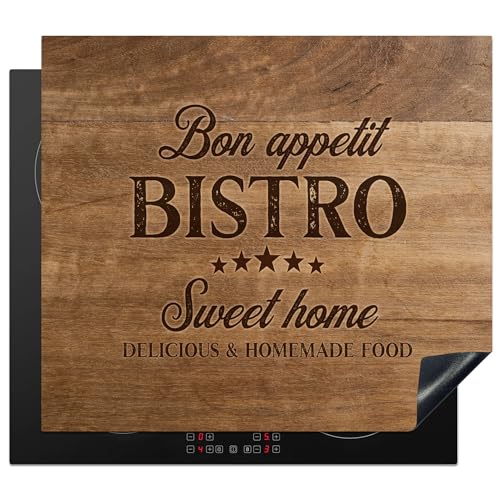 KitchenYeah© Protege Plaque Induction 60x52 cm Deco Cuisine Accessoires Pratique Protection De Vitroceramique Citation - Bistro - Bon appétit - Sweet home -...