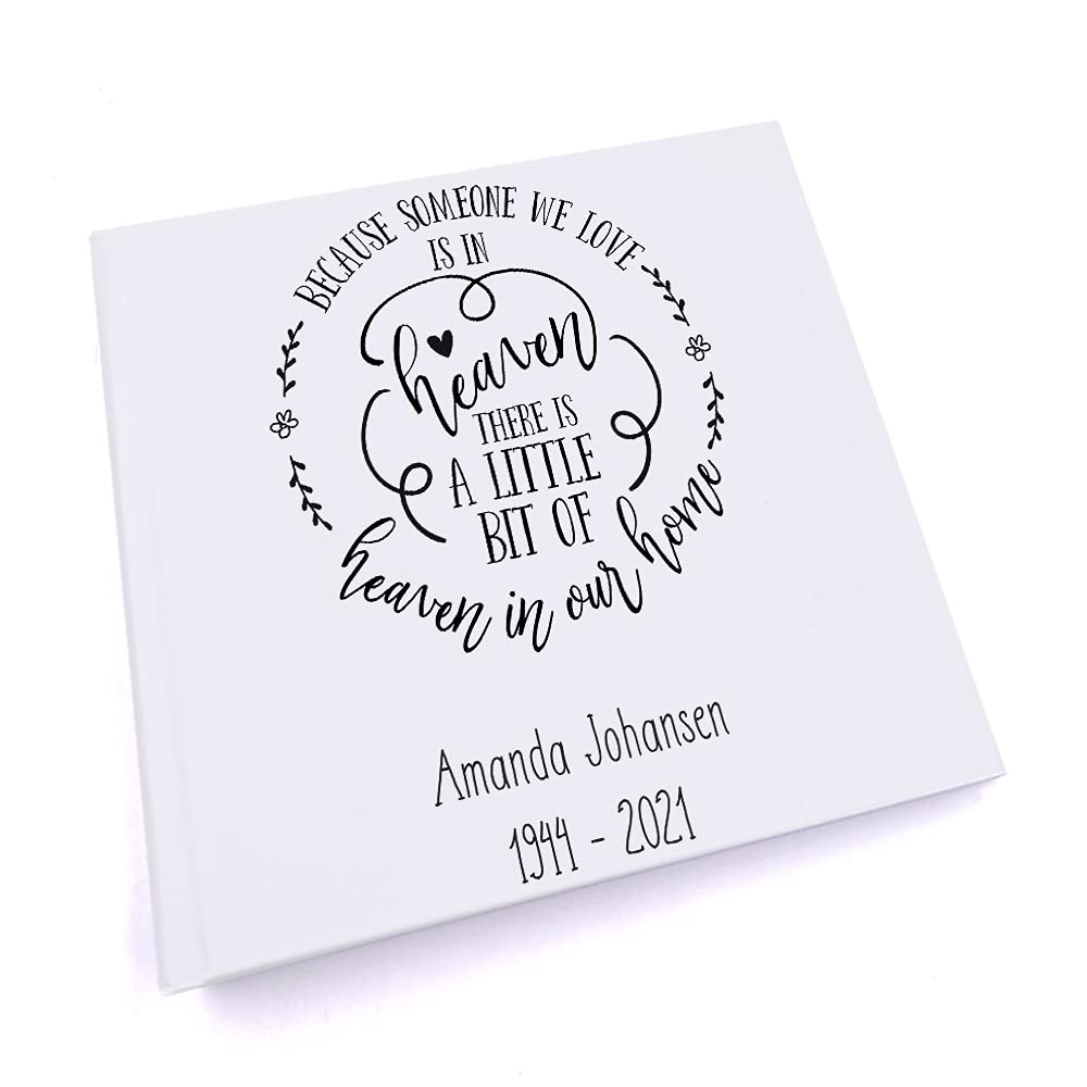 Ukgiftstoreonline White Personalised Little Bit Of Heaven In Our Home Memorial Remembrance Photo Album