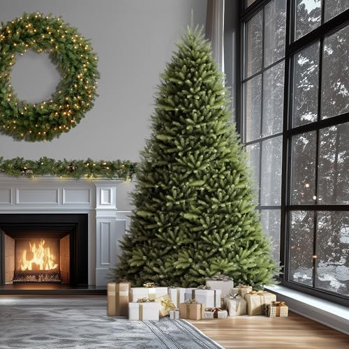 Image of National Tree Company 12 ft Unlit Dunhill Fir Artificial Full Christmas Tree, 7,794 Tips, Includes Stand, Green