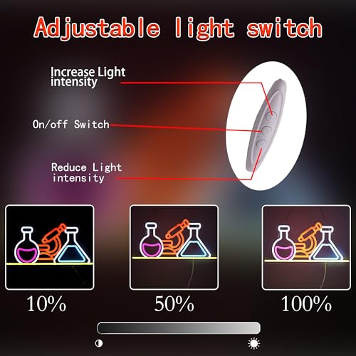 Image of Science Laboratory Neon Sign,Beaker Neon Lights for Chemistry Lab Decor,USB Powered LED Flask Light Up Signs for Classroom,Medical Lab,Party Decorations,Gift for Chemist