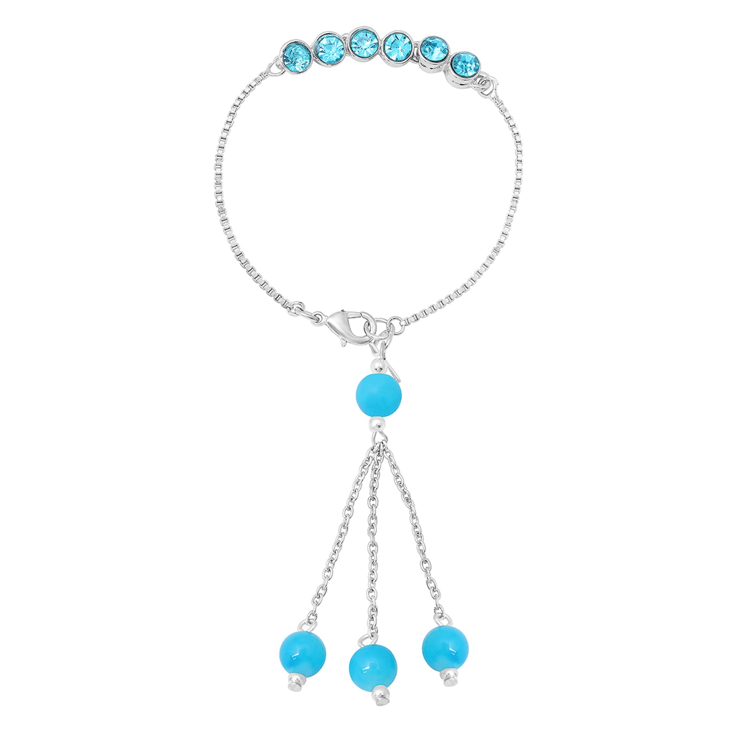 Mahi Rhodium Plated Blue Crystals Lumba Rakhi for Bhabhi (RAL1100675R) (B0B468YVLF) Amazon Price History, Amazon Price Tracker