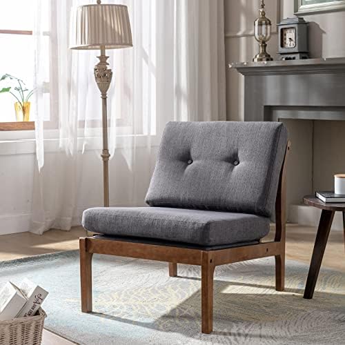 ZSARTS Grey Accent Chair Mid Century Modern Chair with