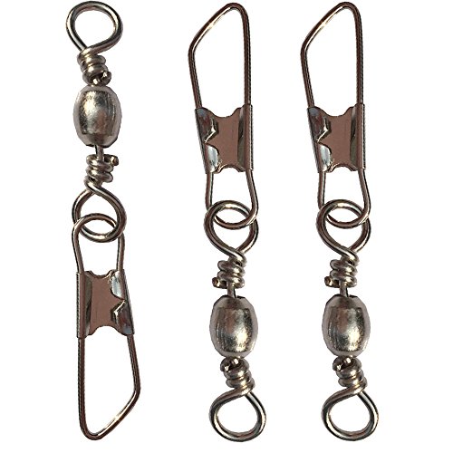 Jumping fish 30PCS Fishing Rolling Ball Bearing Barrel Swivel with Safety Snap Connector Fishing Accessories #2#4#6#8#10 +A (2#) Jumping fish 30PCS Fishing Rolling Ball Bearing Barrel Swivel with Safety Snap Connector Fishing Accessories #2#4#6#8#10 +A (2#)