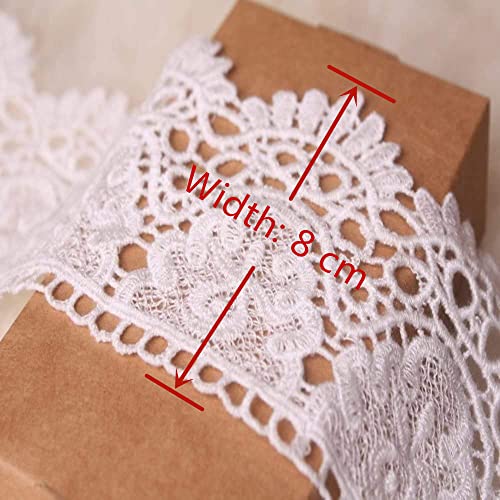 8Cm Width Europe Crown Pattern Inelastic Embroidery Lace Trim,Curtain Tablecloth Slipcover Bridal Diy Clothing/Accessories.(4 Yards In One Package) (Black) #TOP4