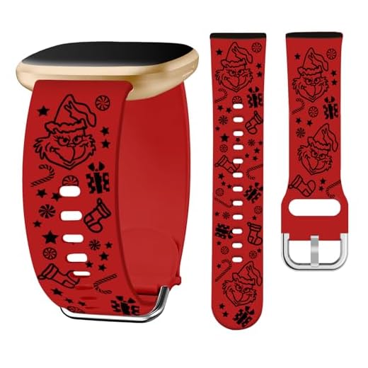 Watbro Christmas Engraved Band Compatible with Fitbit Versa 3 / Sense/Fitbit Versa 4 / Sense 2 Bands for Women Men,Soft Silicone Cute Snowman Engraved Strap