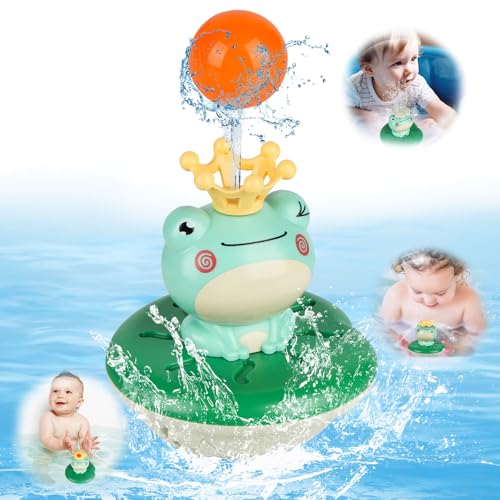 DAOUZL Badespielzeug, Badewannenspielzeug Baby, Schwimmender Badefrosch mit Wassersprinkler, Badewanne Spielzeug Kinder, Wasser Dusche Badespielzeug ab 2 3 4 5 6 Jahre