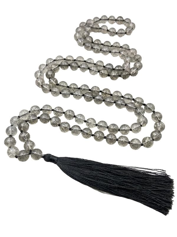 Mala Herkimer Diamond AAA collier de méditation noué 108 perles