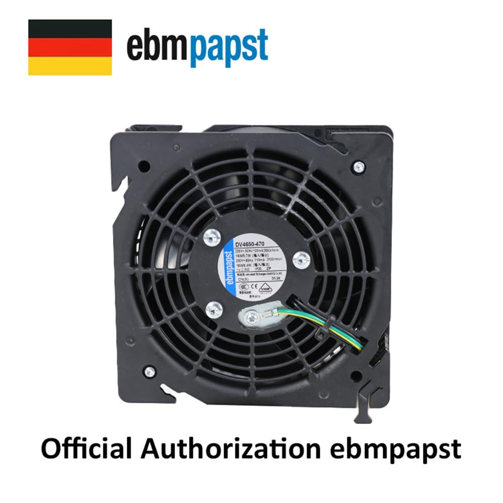 Ventilador ebmpapst DV4650-470 12038 120 x 120 x 38 mm, 12 cm, 230 V CA, 50 Hz, 17,7 W, rodamiento de bolas, ventilador de refrigeración de flujo axial