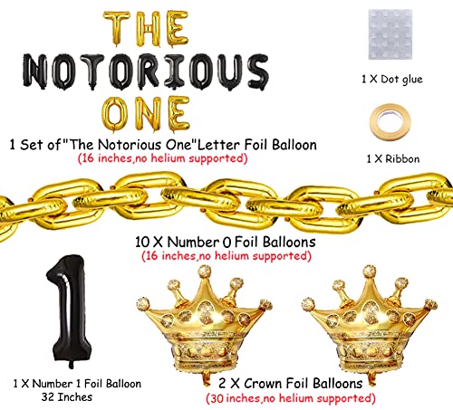The Notorious One Birthday Decorations For Boys Girls The Notorious One Balloons Banner Chain Balloon Hip Hop First Birthday Decorations Supplies #TOP1