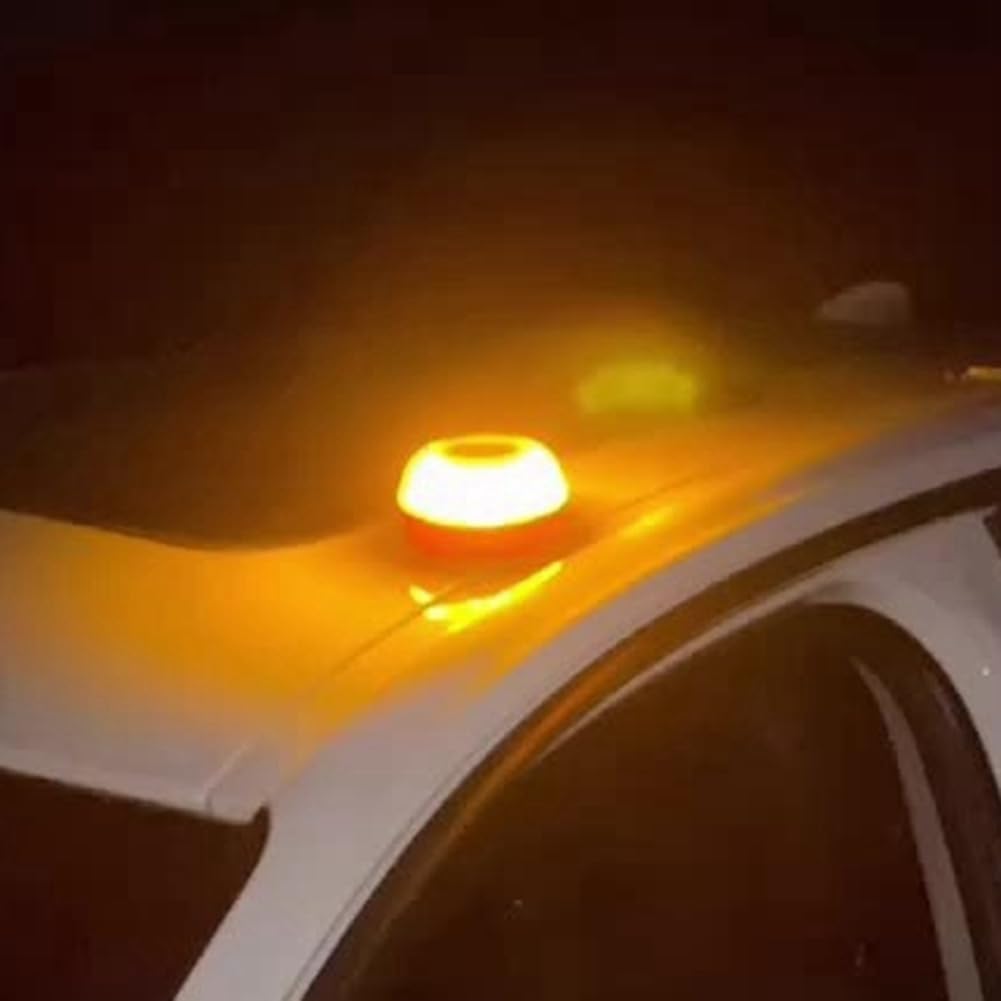 5 Luces LED de Emergencia V16, Luces de Advertencia Blancas y Amarillas con Base Magnética, Luz de Seguridad para el Tráfico