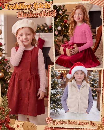 Image of 3 Pack Toddler Girls Cute Long Sleeve Cotton Shirts