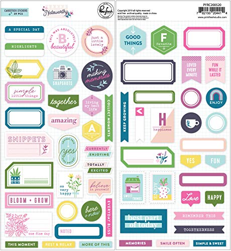 PINKFRESH STUDIO NOTEWORTHY STICKERS CARDSTOCK