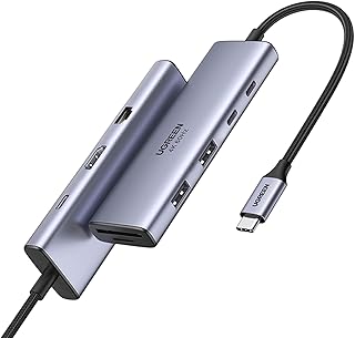موزع USB-C 9 في 1 2×USB-A 3.0 + USB-C 100 وات PD + 2×USB-C 3.0 + اس دي/ تي اف من يوجرين، موديل CM498-15375