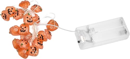 JUOPZKENN Guirnalda de luces de Halloween, cadena de luces de calabaza de plástico con 20 mini calabazas Jack O, luces de calabaza de Halloween