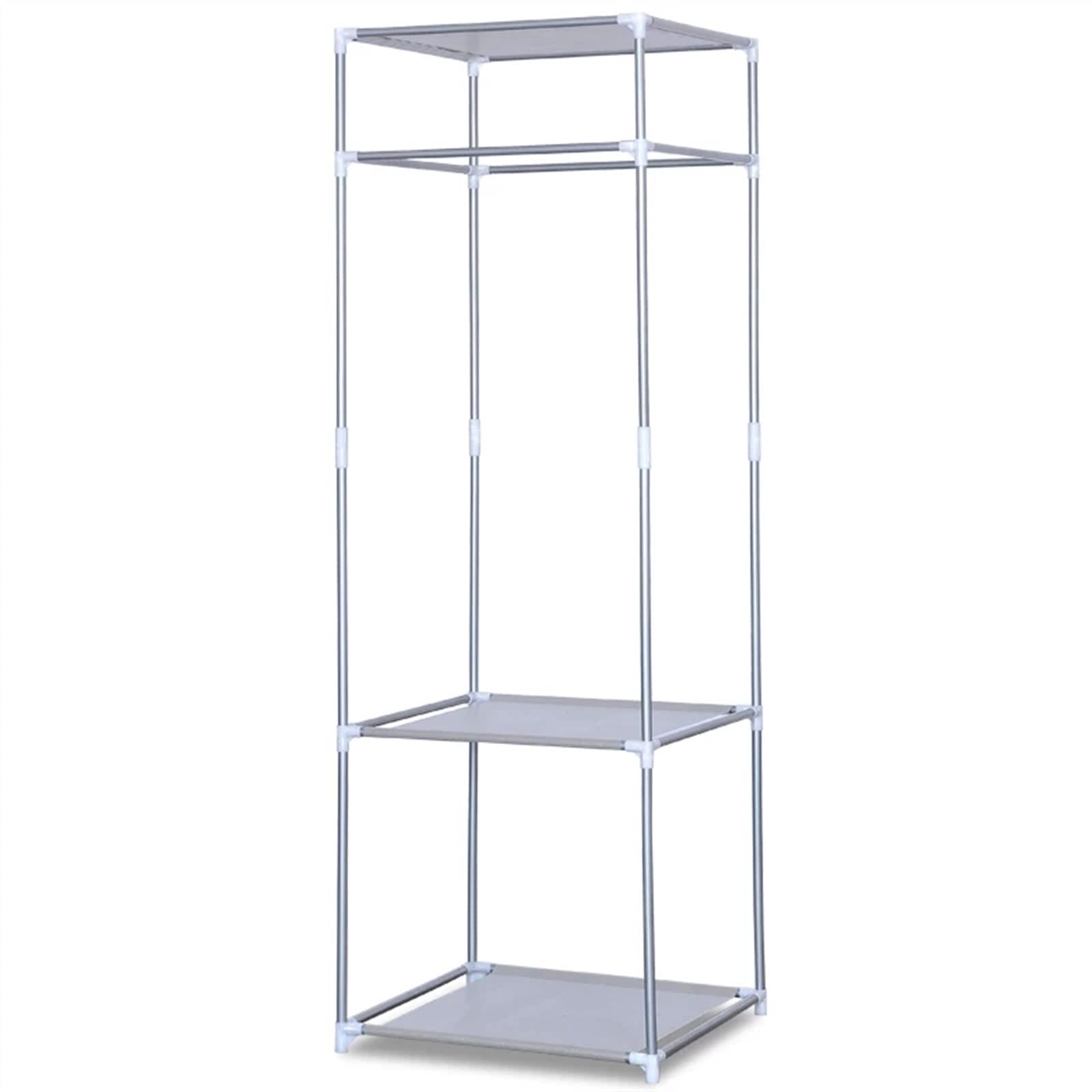 Armadio combinato Armadio in metallo 3 strati Appendiabiti Pavimento della camera da letto Appendere i vestiti Scaffali for riporre i vestiti 140 cm x 42 cm x 42 cm Stendino for balcone Armadio pieghe