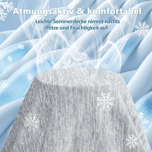 Nigecue Kühldecke 150 x 200cm, Selbstkühlende Sommerdecke mit Arc-Chill Q-Max0.5, Atmungsaktiv Leichte Bettdecke, 2 in 1 doppelseitig Wohndecke Sofadecke Cooling Blanket zum Schlafen