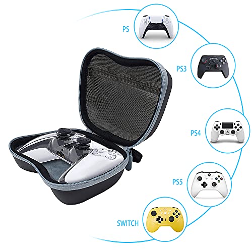 Case for PS5 Controller Accessories Bundle，6 in 1Accessories Kit for PS5 Controller with Carrying Travel Hard Case, Transparent Protective Cover Case, Thumb Grip Caps - Thumbnail 3