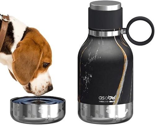 Miniatura 9 de Asobu Buddy Bottle una botella de agua aislada de acero inoxidable con cuenco de agua removible para perros y recipiente de almacenamiento para