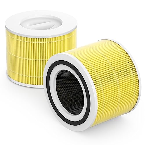 Image of Core 300 Replacement Filter Compatible with Levoit Core 300, Core 300S, Part# Core 300-RF-PA, Pack of 2, Yellow