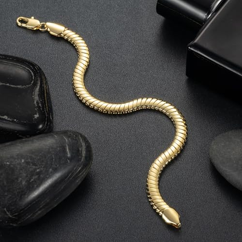 14K Gold Bracelets for Women Smooth Snake Gold Chain Bracelet for Both Men and Women Stackable Bracelets Jewelry Gifts 6.5-9 Inches2