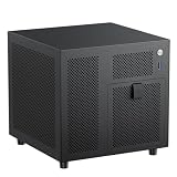 Mini ITX NAS Case, 4 Hot-Swap 3.5 HDD Bay NAS PC Chassis, Supports SFX/SFX-L/Flex PSU & 120mm Fan, Compact ITX Computer Case for Home Office Storage - Black