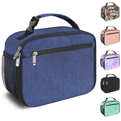 Kinder-Lunchbox für Jungen und Mädchen, isoliert, langlebig, Lunch-Tasche für die Schule, Dunkelblau