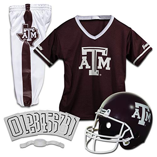 Franklin Sports NCAA Texas A&M Aggies Kids College Football Uniform Set - Youth Uniform Set - Includes Jersey, Helmet, Pants - Youth Small