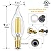 Hizashi Candelabra LED Light Bulbs, E12 LED Bulb 40W Dimmable, 90+ CRI 4W 450LM 5000K Daylight White, CA10 Chandelier Light Bulbs, Flame Tip Candle Light Bulbs, UL Listed - 12 Pack