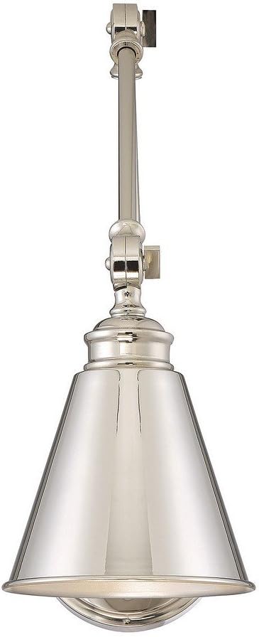 Up To 40% OFF Savoy House Morland 1-Light Adjustable Sconce w/Plug in Polished Nickel 9-961CP-1-109