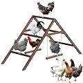 Vorhomness Pine Wood Chicken Perch with 2 Swings & Ladder, Multi-Level Chicken Roosting Bars for Backyard Coop, Roosting Bars for 10–12 Chickens, Easy to Assemble & Clean