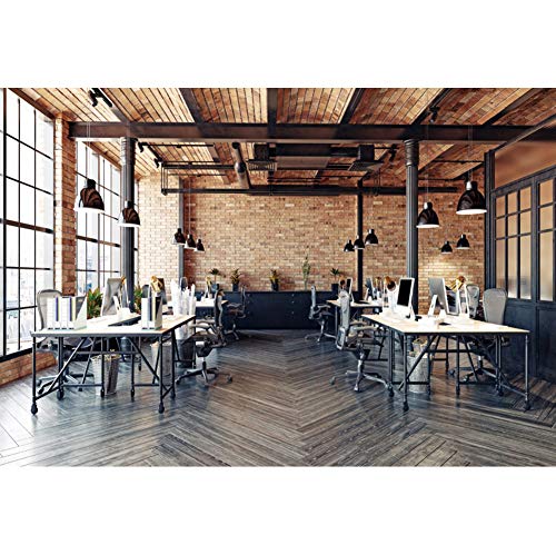 DASHAN 12x8ft Polyester Zoom Meeting Business Office Backdrop for Video Conference Home Office Modern Office Window YouTube Meeting Photography Background House Interior City Office Building PhotoProp