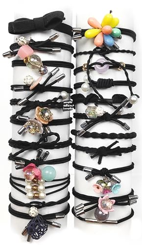 ANNACREATIONS Korean Style Multi Hair Rubber Bands For Girls & Women's 24 count (Pack of 1) - Image 4