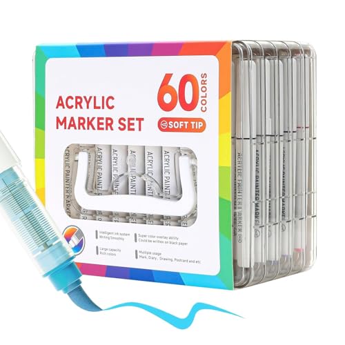 Stylos de peinture acrylique à double tête pour dessiner sans bavure