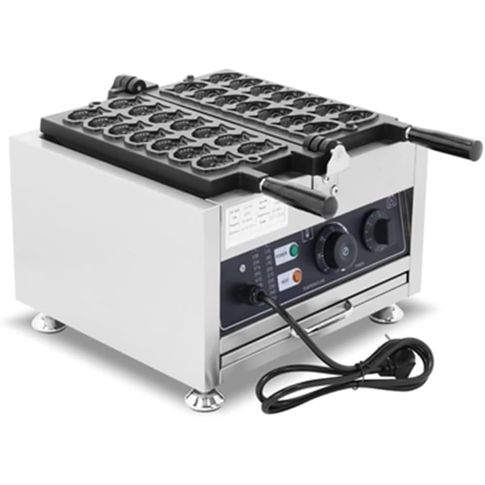 FOTN Commercial 12pcs mini Fish Shape Waffle Snack Making Machine Korean Japanese Taiyaki Electric Waffle Maker (110v)