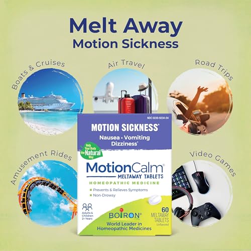 Boiron MotionCalm Relief for Nausea, Vomiting, or Dizziness associated with Motion Sickness Due to Travel, Amusement Rides, and Video Games or VR - Non-Drowsy - 60 Count - image 7