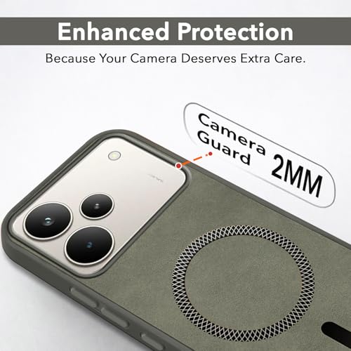 Image of Jkobi Leather Finish Back Cover Case for Realme P4 Pro (MagSafe Compatible Wireless Charging | Soft Touch | Camera Bump Protection)