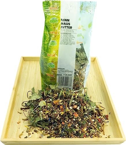 Getzoo Rennmausfutter 500g I Naturnahe und Ausgewogene Ernährung I Vitaminreiches Gemüse I Hochwertige Kräuter I Mit Tierischem Eiweiß I Gesundheitsförderndes Futter