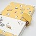 Aisi Student Cute Cartoon Cat Pattern Notebook Leather Cover Journal Diary Notepad (Yellow)