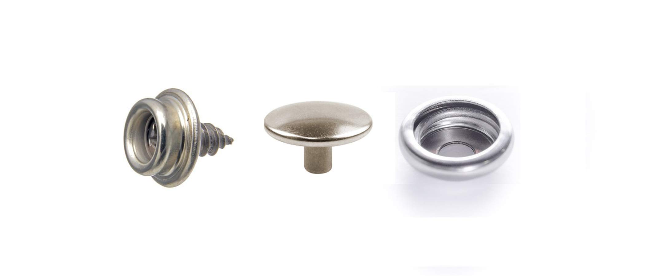 150 Piece 100% Stainless Steel Boat Marine Canvas Upholstery Snap & Stud Fastener Kit: 50 Snaps / 50 3/8" Male Screw in Snap Studs